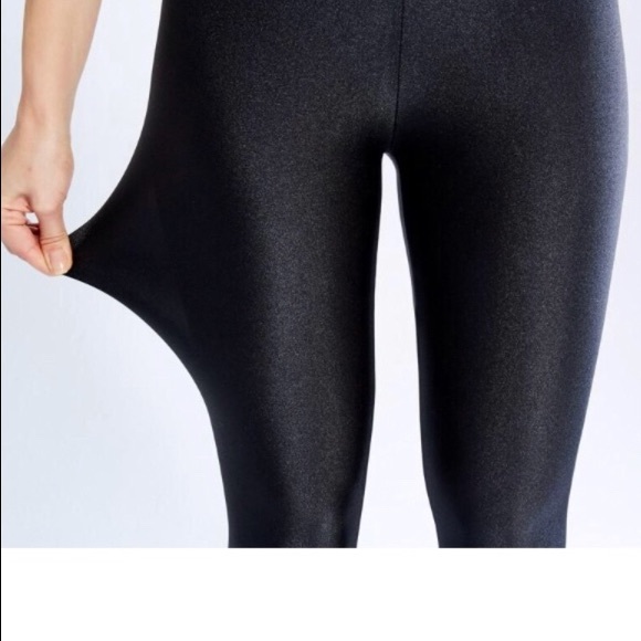 Vs Pink Shiny Black Leggings | Poshmark